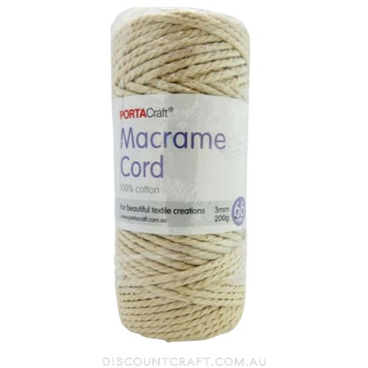 Macrame Cord 200g 3mm 66m - Twisted