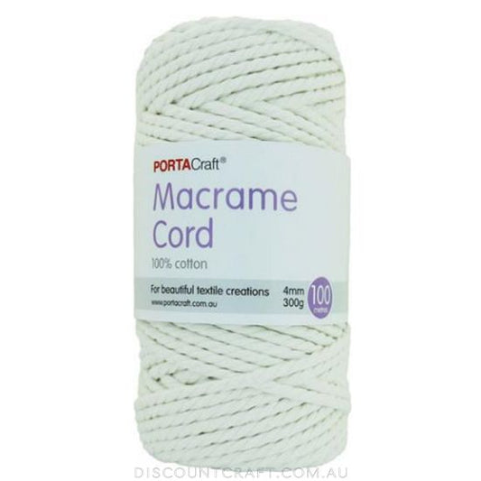 Macrame Cord 300g 4mm 68m - Natural White