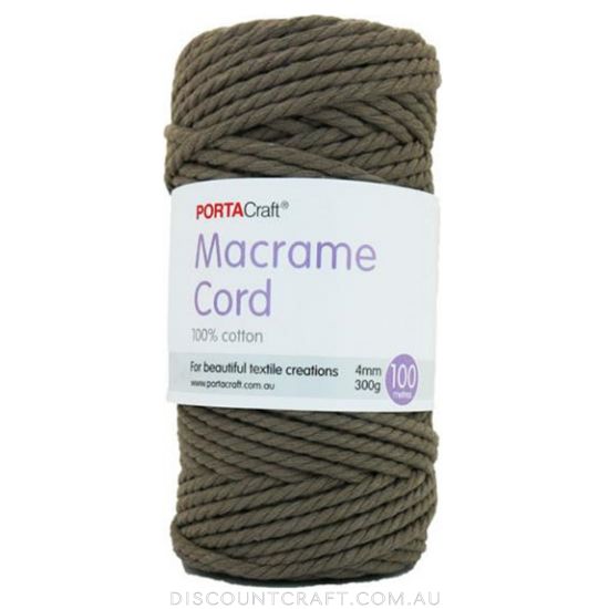Macrame Cord 300g 4mm 68m - Taupe Brown