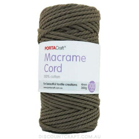 Macrame Cord 300g 4mm 68m - Taupe Brown