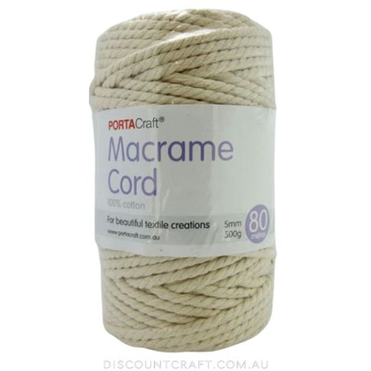 Macrame Cord 500g 5mm 80m - Twisted