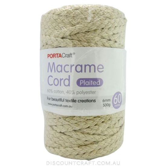 Macrame Cord 500g 6mm 60m - Plaited