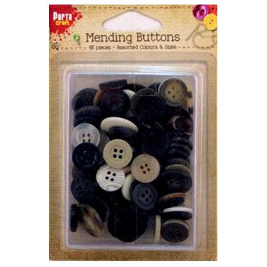 Mending Buttons 65pk Assorted