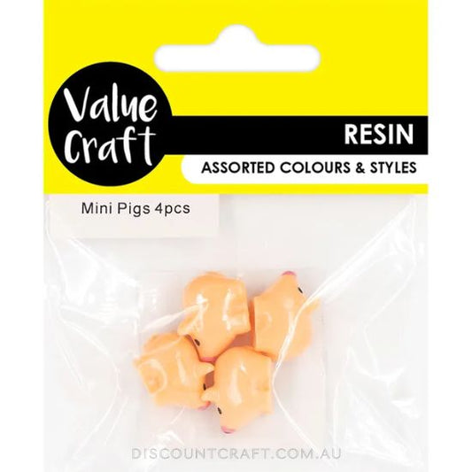 Resin Mini Pigs 4pk