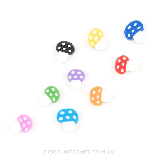 Mushroom Fimo Beads 10mm 25pk