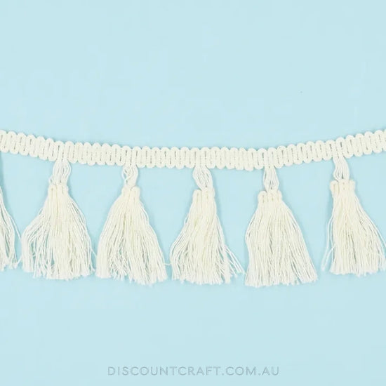 Natural Cotton Tassel Trim 1.5m