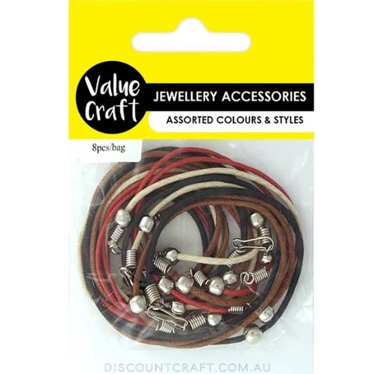 Necklace 8pk - Brown, Beige, Black & Red