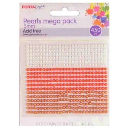 Pearl Jumbo Pack 3mm 450pc - Precious Metals