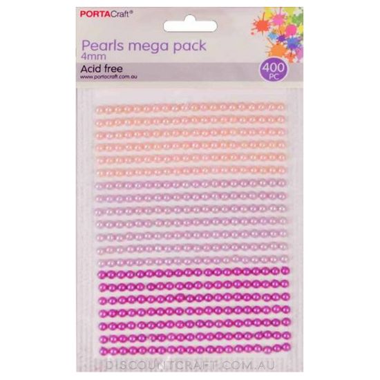 Pearl Jumbo Pack 4mm 400pc - Pinks