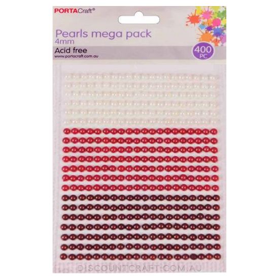 Pearl Jumbo Pack 4mm 400pc - Reds