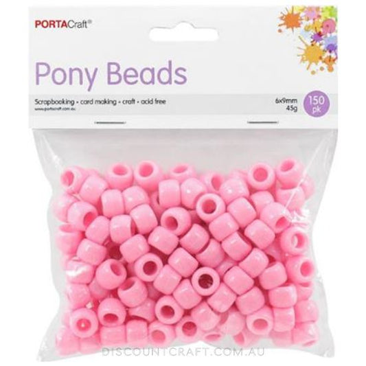 Pale Pink Transparent Plastic Craft Pony Beads 6x9mm Bulk, Made in the USA  - Pony Beads Plus