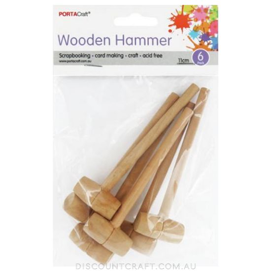 Wooden Hammer 11cm 6pk