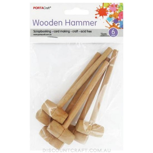 Wooden Hammer 11cm 6pk
