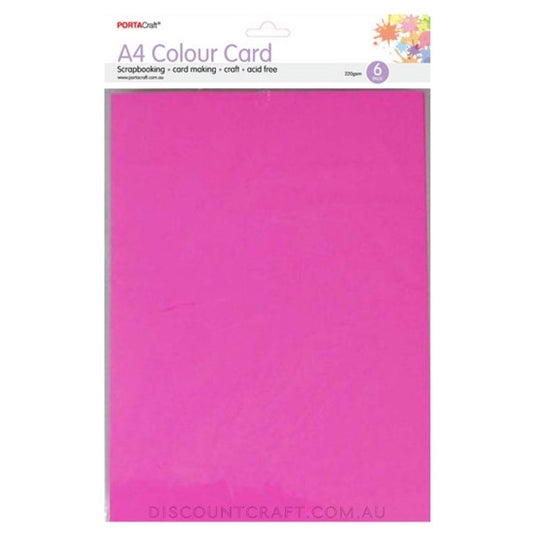 A4 Card 220gsm 6pk - Fandango Pink