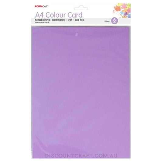 A4 Card 220gsm 6pk - Lavender