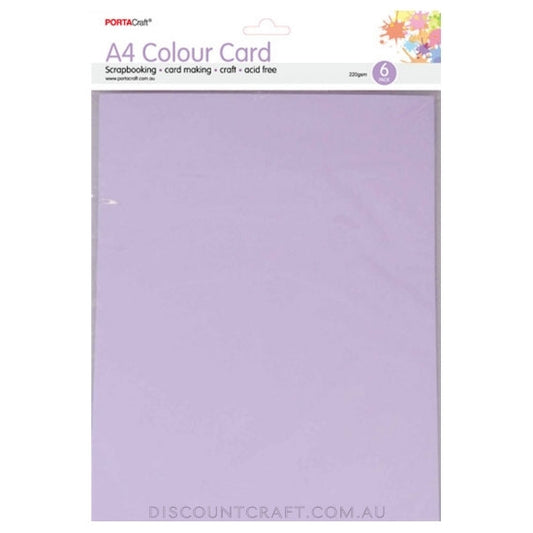A4 Card 220gsm 6pk - Lilac