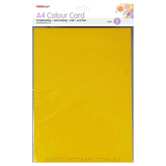 A4 Card 220gsm 6pk - Primrose Yellow