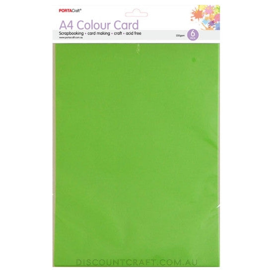 A4 Card 220gsm 6pk - Tree Green