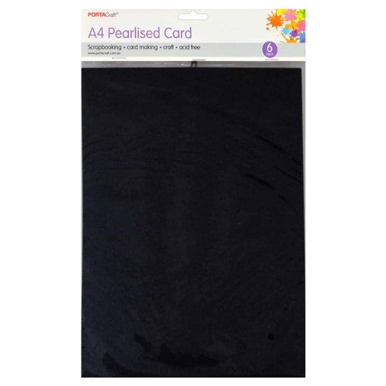 Pearlised Card Heavy Weight A4 250gsm 6pk - Gunmetal
