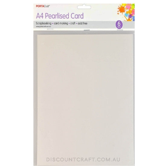 Pearlised Card Heavy Weight A4 250gsm 6pk - Pearl