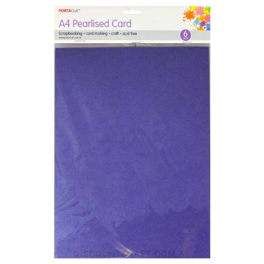 Pearlised Card Heavy Weight A4 250gsm 6pk - Violet