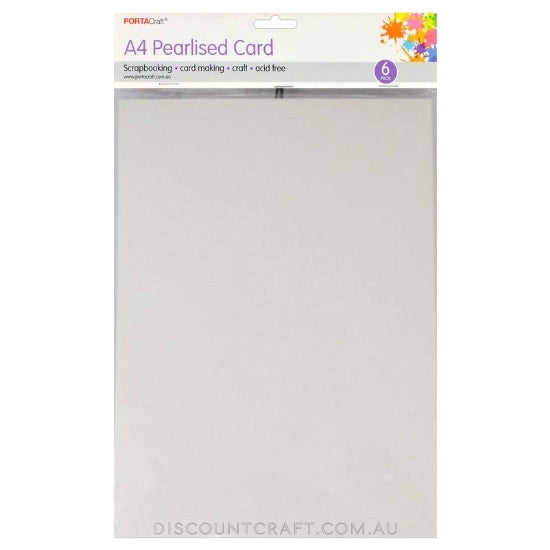 Pearlised Card Heavy Weight A4 250gsm 6pk - White