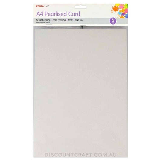 Pearlised Card Heavy Weight A4 250gsm 6pk - White
