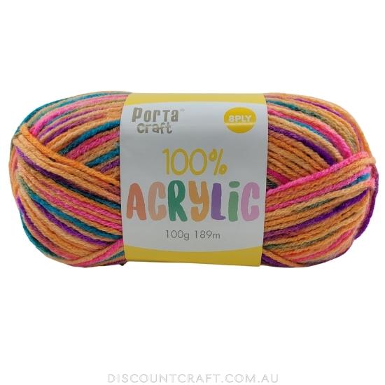 Acrylic Yarn 100g 189m 8ply Variegated Fruit Loops Discount Craft