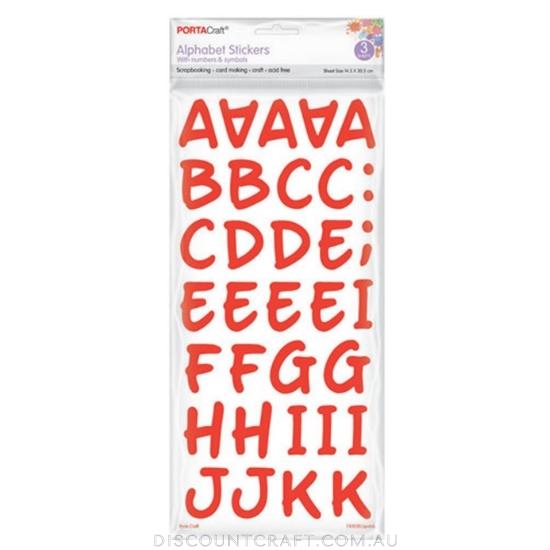 Alphabet Stickers 35mm 3 Sheets - Lipstick