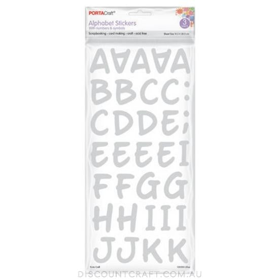 Alphabet Stickers 35mm 3 Sheets - Silver