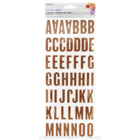 Alphabet Chipboard Stickers 99pc 35mm - Glitter Gold