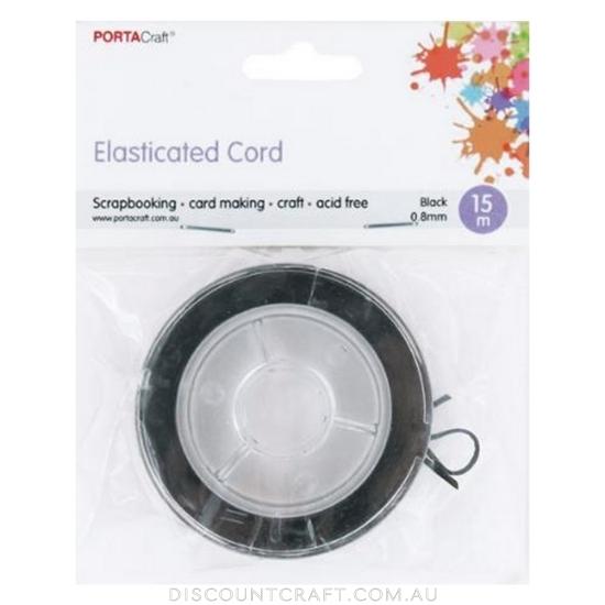 Bead & Jewellery Cord Elasticated  0.8mm 15m Black