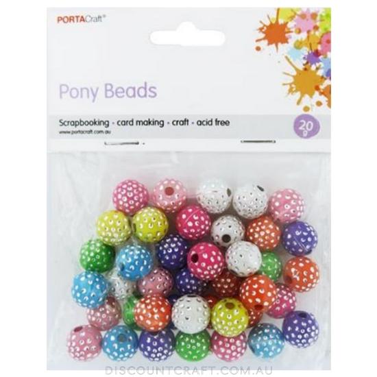 Round Beads with Silver Dots 20g