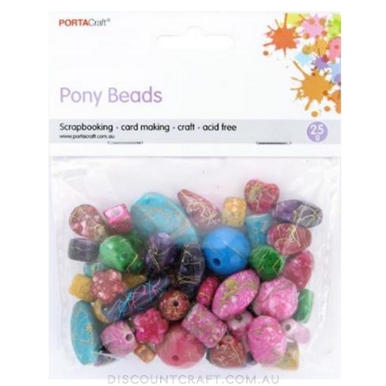 Beads Assorted Shapes with Gold Lines 25g Discount Craft