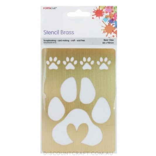 Brass Plated Stencil 66x98mm - Paw Prints