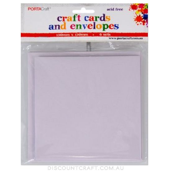 Card & Envelope Square 13x13cm 10pk - Lilac - Discount Craft