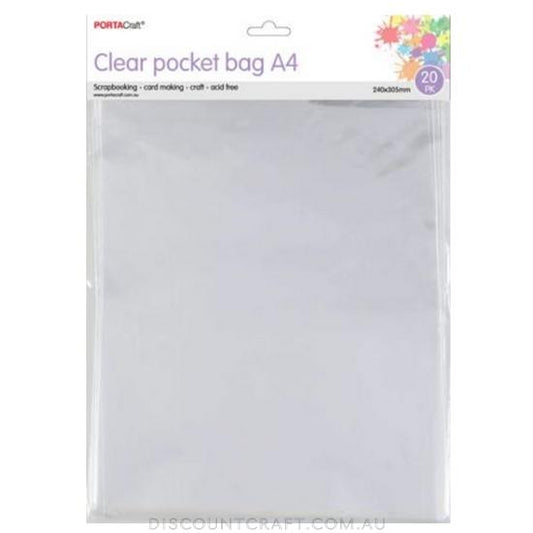 Clear Pocket Bag - A4 Size 20pk