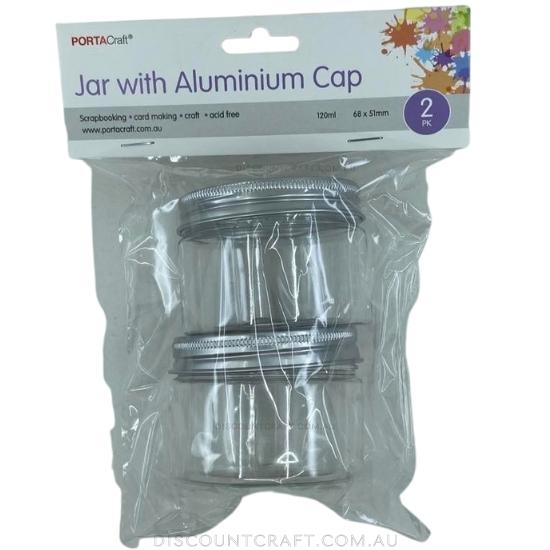 Jar with Aluminium Cap 120ml 68x51mm 2pk