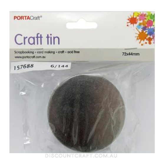 Round Craft Tin 72x44mm 1pk