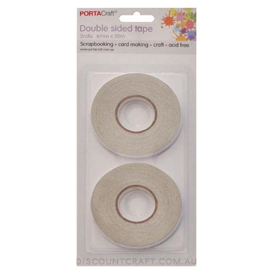 Double Sided Tape 6mm x 20meter 2pk