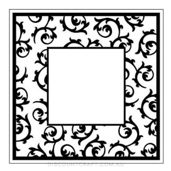 Embossing Folder Square - Scroll Work Frame