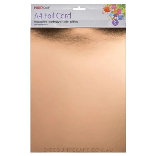 A4 Foil Card 230gsm 8pk- Rose Gold