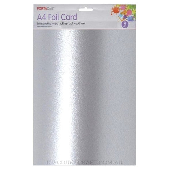 A4 Foil Card 230gsm 8pk- Silver