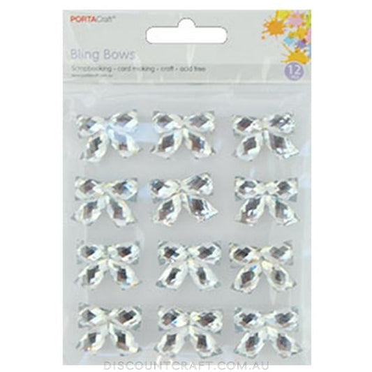 Gem Bows 12pk - Clear