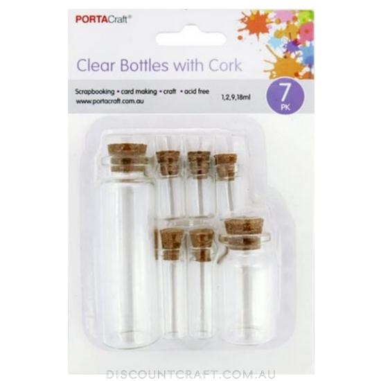 Glass Jars Multi Sizes with Cork Stoppers 7pk