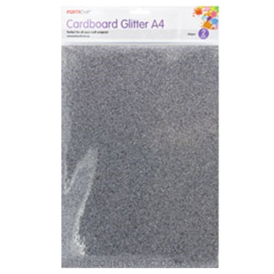 Glitter Cardboard A4 300gsm 2pk - Black