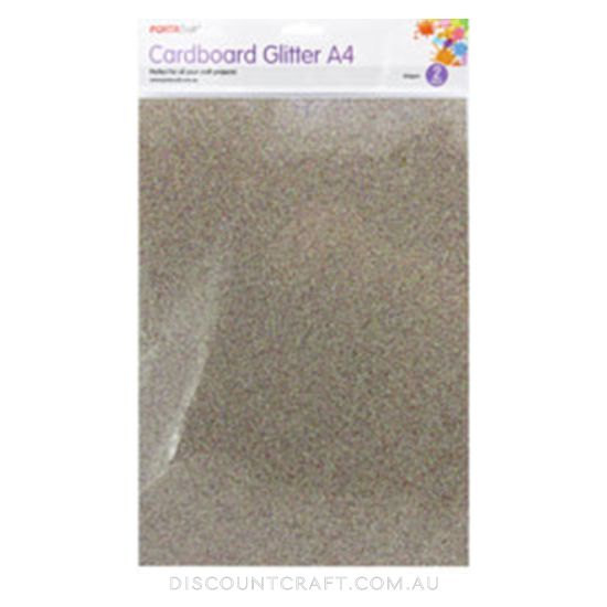 Glitter Cardboard A4 300gsm 2pk - Rainbow