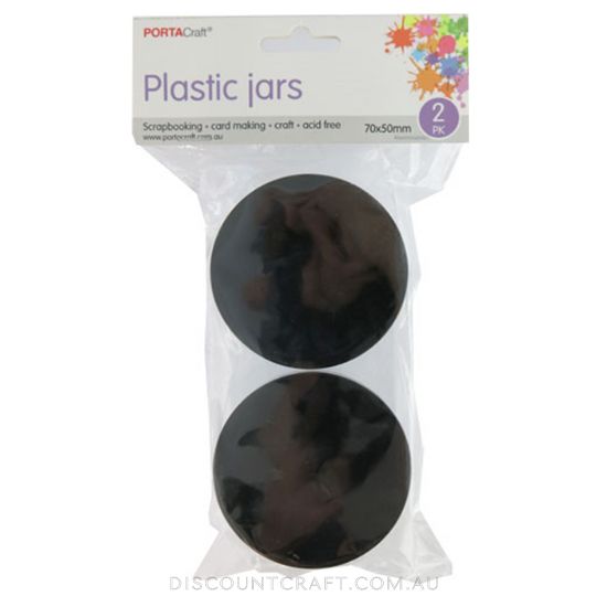 Jars with Plastic Screw Lids 70x50mm 2pk