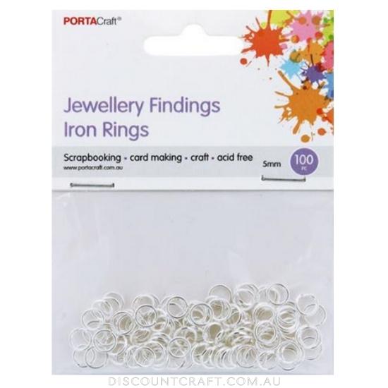 5mm Jump Rings Jump Rings 5mm 100pk - Silver - Discount Craft