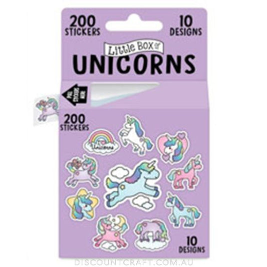 Sticker Roll 200pk - Unicorns Purple Box